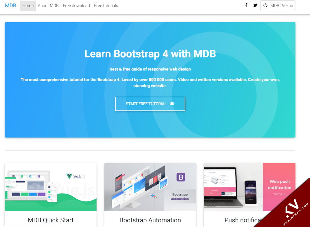 WEB产品展示Bootstrap4模板 程序源码 图1张